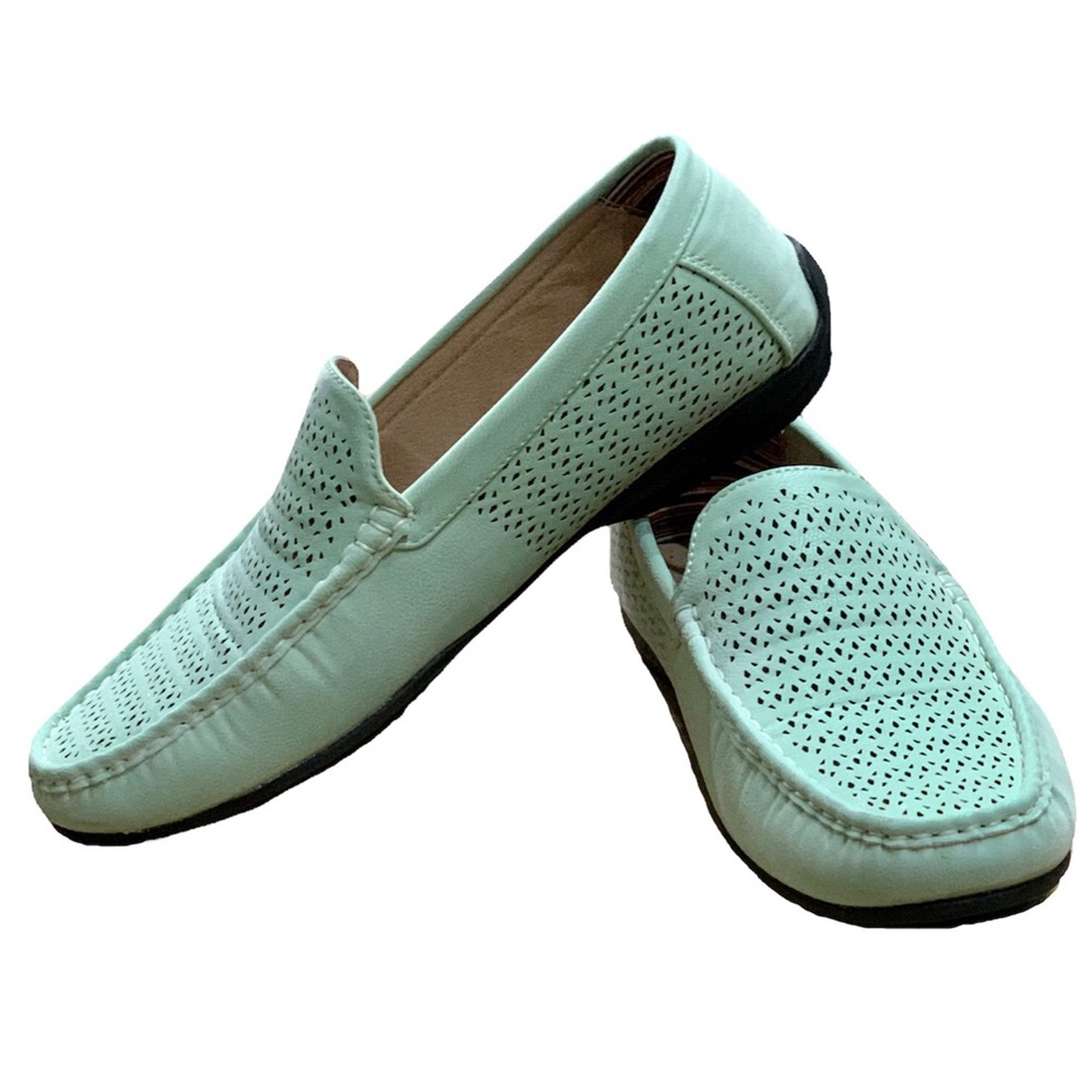 NWT Stacy Addams Loafers Perforated Shoes Mens Suede Slip-on